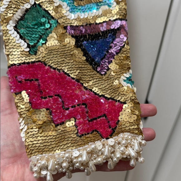 Vintage FULLY BEADED Multicolor Sequin Embellished Jacket - Picture 11 of 16